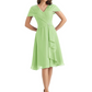 Mother of the Bride Dress Knee-Length V-Neck Chiffon Gown with Ruched Bodice