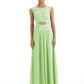 Mother of the Bride Dress Floor-Length Chiffon Gown with Embroidered Lace Bodice