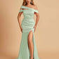 Sage Mismatched Sexy Silky Satin Floor Length Bridesmaid Dresses Online