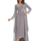 Elegant Asymmetric Neck Long A-Line Chiffon Mother of the Brides Dresses Mom Outfit