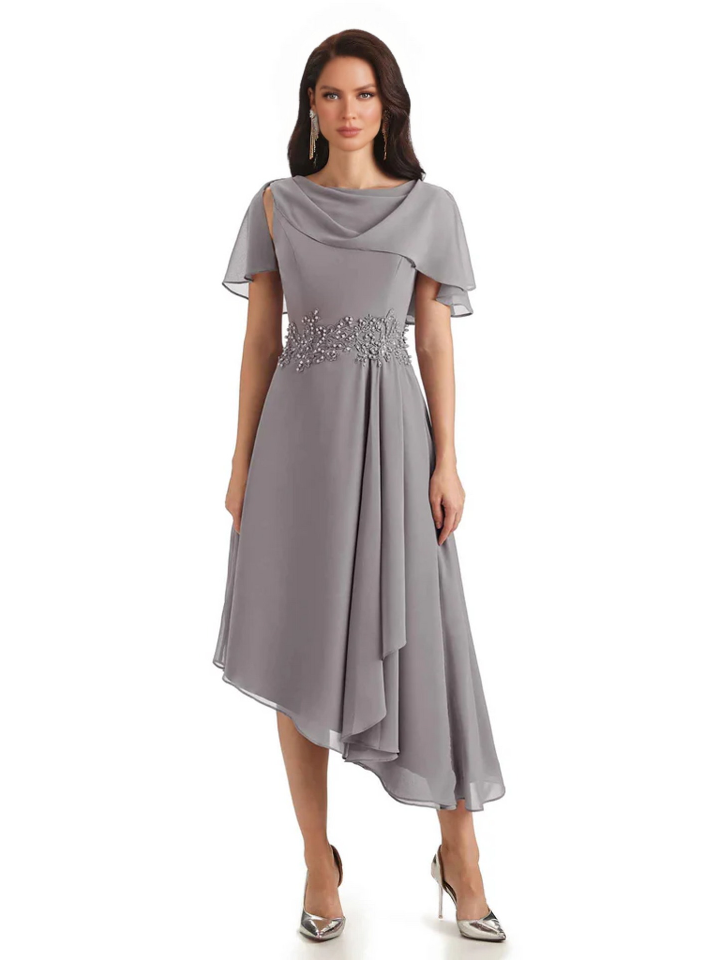 Elegant Tea-length Gown Trending 2026 Styles with Asymmetric Hem