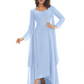 Elegant Asymmetric Neck Long A-Line Chiffon Mother of the Brides Dresses Mom Outfit