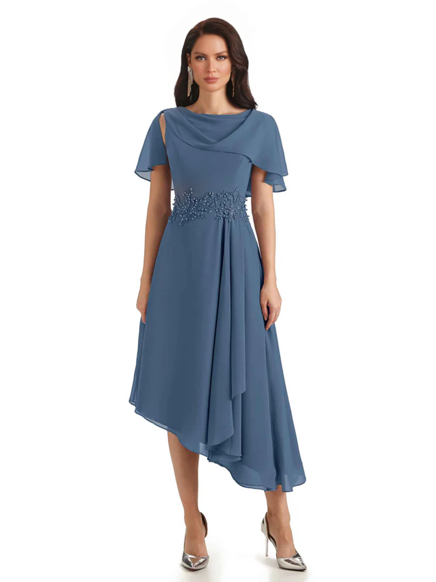 Elegant Tea-length Gown Trending 2026 Styles with Asymmetric Hem