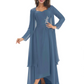 Elegant Asymmetric Neck Long A-Line Chiffon Mother of the Brides Dresses Mom Outfit