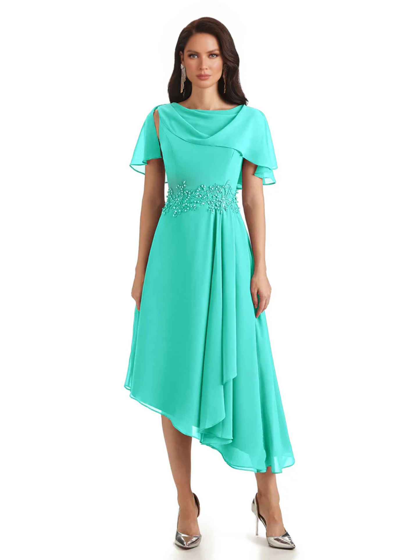 Elegant Tea-length Gown Trending 2026 Styles with Asymmetric Hem