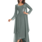Elegant Asymmetric Neck Long A-Line Chiffon Mother of the Brides Dresses Mom Outfit