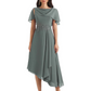 Elegant Tea-length Gown Trending 2026 Styles with Asymmetric Hem