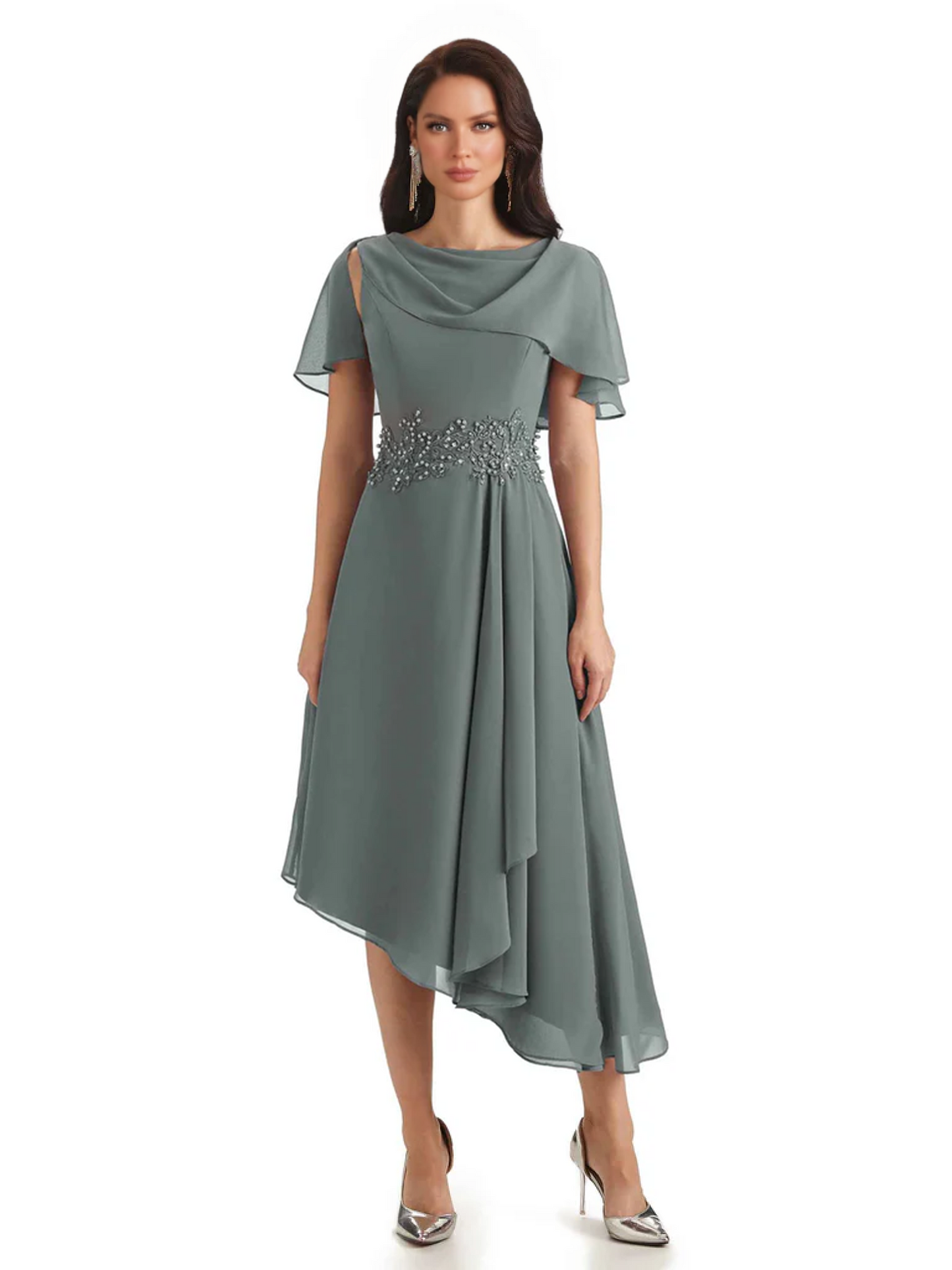 Elegant Tea-length Gown Trending 2026 Styles with Asymmetric Hem