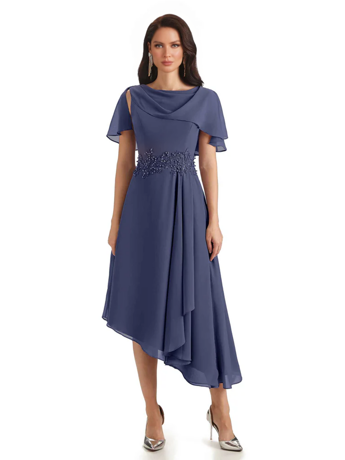 Elegant Tea-length Gown Trending 2026 Styles with Asymmetric Hem