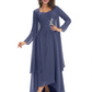 Elegant Asymmetric Neck Long A-Line Chiffon Mother of the Brides Dresses Mom Outfit