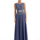 Mother of the Bride Dress Floor-Length Chiffon Gown with Embroidered Lace Bodice