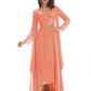 Elegant Asymmetric Neck Long A-Line Chiffon Mother of the Brides Dresses Mom Outfit