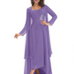 Elegant Asymmetric Neck Long A-Line Chiffon Mother of the Brides Dresses Mom Outfit