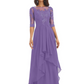 Elegant Lace A-line Chiffon Half Sleeves Mother of the Brides Dresses Floor Length