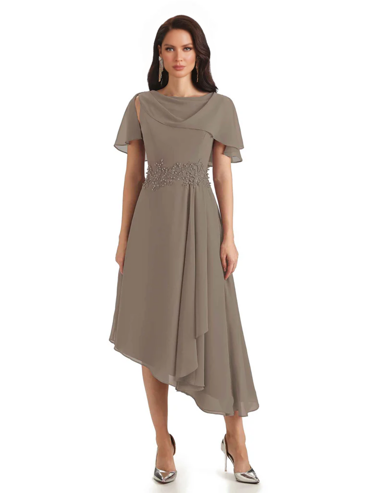 Elegant Tea-length Gown Trending 2026 Styles with Asymmetric Hem