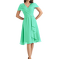 Mother of the Bride Dress Knee-Length V-Neck Chiffon Gown with Ruched Bodice
