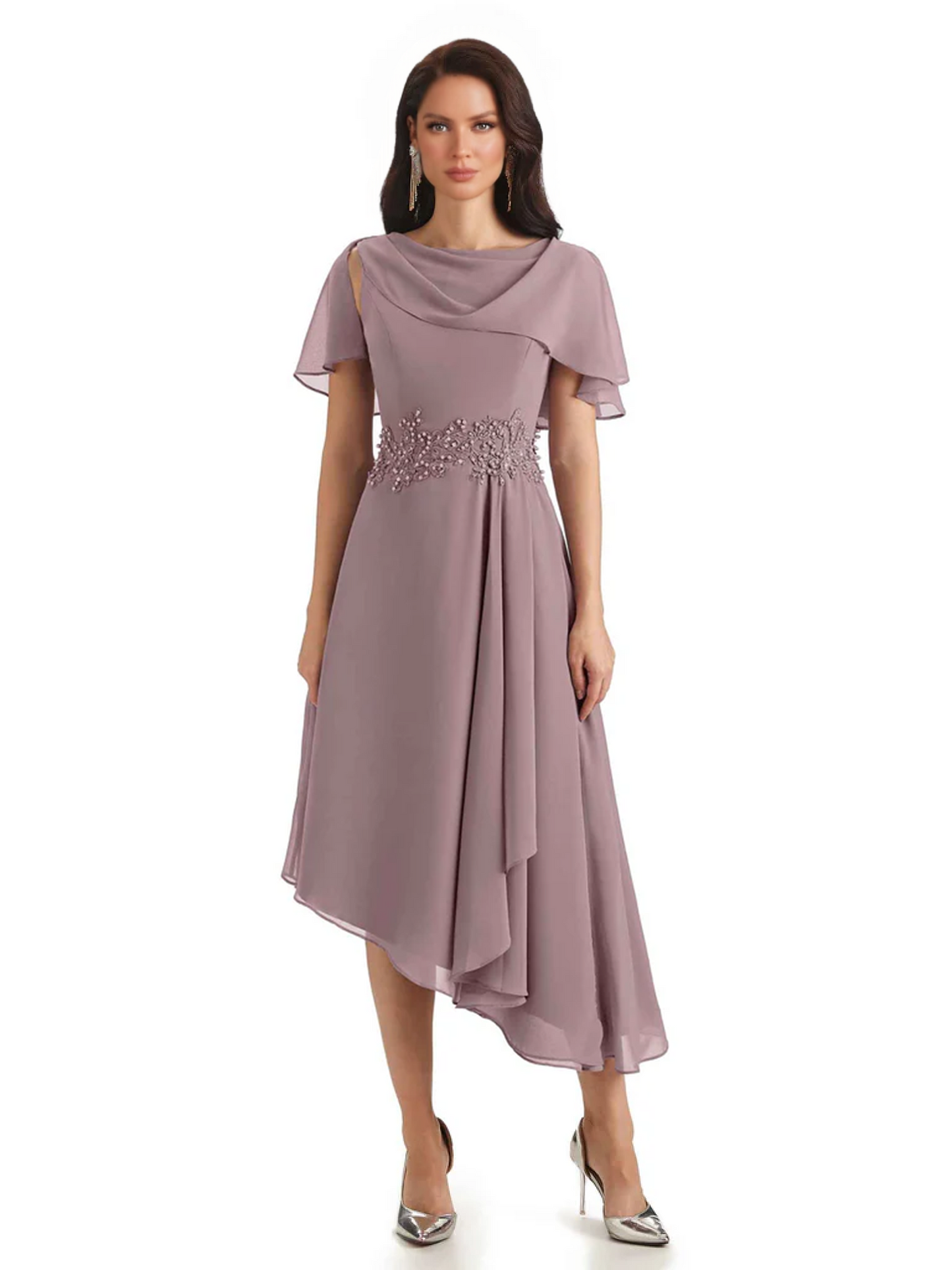 Elegant Tea-length Gown Trending 2026 Styles with Asymmetric Hem