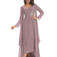 Elegant Asymmetric Neck Long A-Line Chiffon Mother of the Brides Dresses Mom Outfit