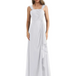 Square Neck Mother of the Bride Dress Floor-Length Chiffon Gown with Ruched Bodice