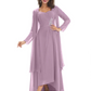 Elegant Asymmetric Neck Long A-Line Chiffon Mother of the Brides Dresses Mom Outfit