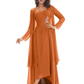 Elegant Asymmetric Neck Long A-Line Chiffon Mother of the Brides Dresses Mom Outfit