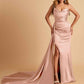 Rose Gold Mismatched Sexy Silky Satin Mermaid Long Bridesmaid Dresses Online