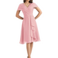 Mother of the Bride Dress Knee-Length V-Neck Chiffon Gown with Ruched Bodice