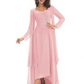 Elegant Asymmetric Neck Long A-Line Chiffon Mother of the Brides Dresses Mom Outfit