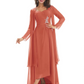 Elegant Asymmetric Neck Long A-Line Chiffon Mother of the Brides Dresses Mom Outfit