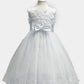 Flower Girls Satin Tulle Princess Pageant Dress for Wedding Kids Prom Ball Gowns
