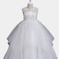 Flower Girls Satin Tulle Princess Pageant Dress for Wedding Kids Tutu Dress