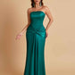 Sexy Soft Satin Mermaid Strapless Floor-Length Mermaid Bridesmaid Dresses