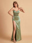 Sexy Sweetheart Silky Satin Mermaid With Appliques Elegant Long Bridesmaid Dresses