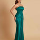 Sexy Soft Satin Mermaid Strapless Floor-Length Mermaid Bridesmaid Dresses