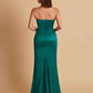Sexy Soft Satin Mermaid Strapless Floor-Length Mermaid Bridesmaid Dresses