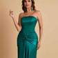 Sexy Soft Satin Mermaid Strapless Floor-Length Mermaid Bridesmaid Dresses