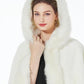 Hooded Faux Fur Shawl Wrap Stoles for Bridal Wedding Dresses