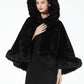 Hooded Faux Fur Shawl Wrap Stoles for Bridal Wedding Dresses
