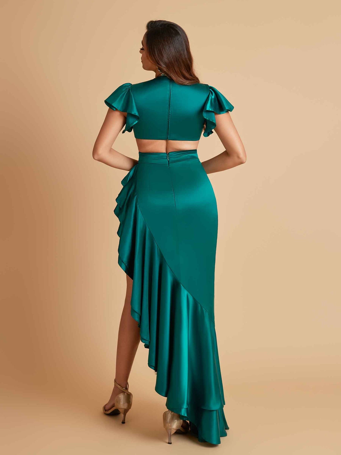 Sexy Soft Satin Mermaid Side Slit Floor-Length Mermaid Bridesmaid Dresses