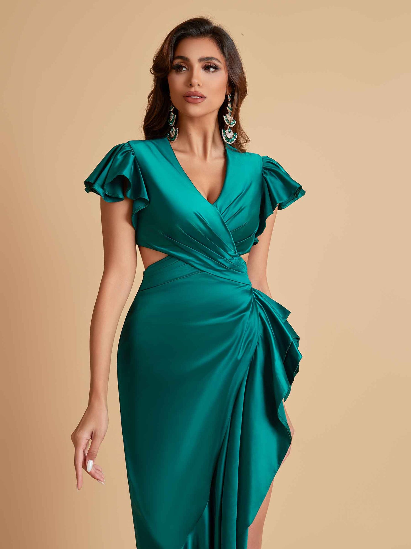 Sexy Soft Satin Mermaid Side Slit Floor-Length Mermaid Bridesmaid Dresses