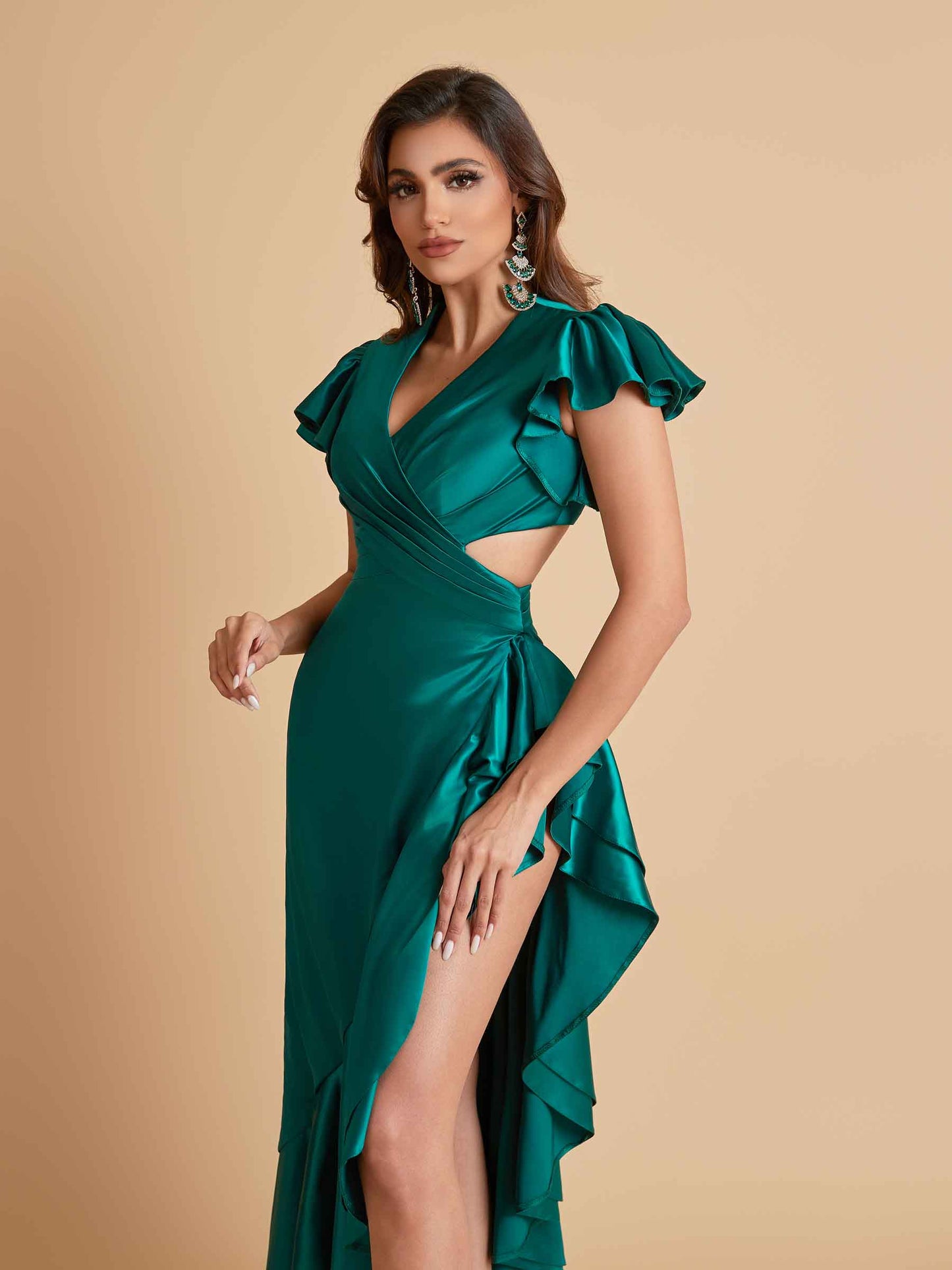 Sexy Soft Satin Mermaid Side Slit Floor-Length Mermaid Bridesmaid Dresses