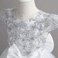 Flower Girls A-line Princess Dress with Bow for Wedding Kids Tutu Dress