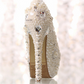 Womens Platform Pearl Rhinestone Wedding Shoes High Heel Party Evening  Bridal Crystal Shoes