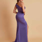 Sexy One Shoulder Soft Satin Side Slit Floor-Length Mermaid Bridesmaid Dresses