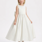 Floral Lace Toddler Flower Girl Dress Sleeveless Tulle Skirt Sash Round Neck for Wedding