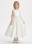 Floral Lace Toddler Flower Girl Dress Sleeveless Tulle Skirt Sash Round Neck for Wedding