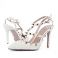 Pearl Slingback Heels for Women, Pointed Closed Toe Slip On Heeled Sandals Stiletto Heel Evening Bridal Shoes for Wedding