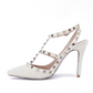 Pearl Slingback Heels for Women, Pointed Closed Toe Slip On Heeled Sandals Stiletto Heel Evening Bridal Shoes for Wedding