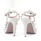 Pearl Slingback Heels for Women, Pointed Closed Toe Slip On Heeled Sandals Stiletto Heel Evening Bridal Shoes for Wedding