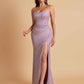 Sexy Strapless Soft Satin Side Slit Floor-Length Mermaid Bridesmaid Dresses